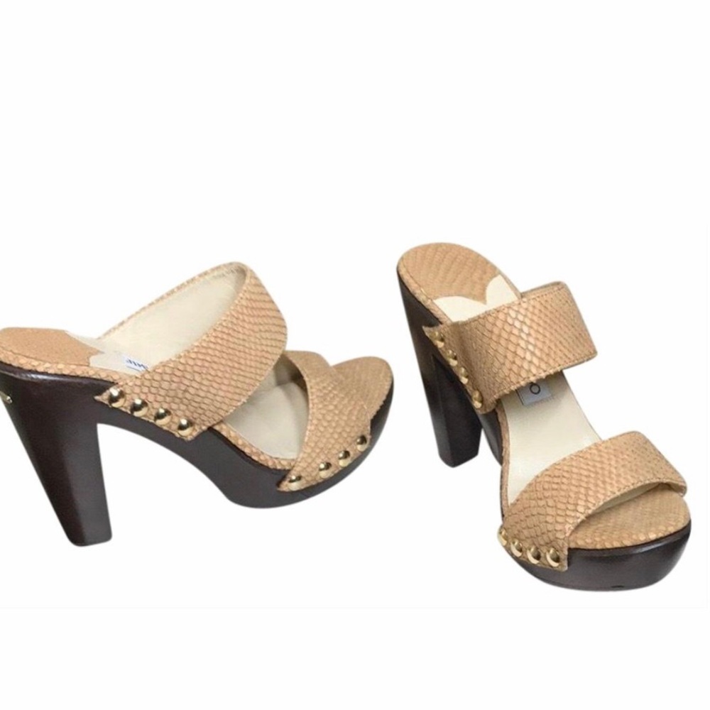 Jimmy Choo Snakeskin Wooden Heel with Platforms